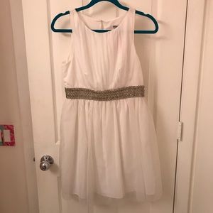 White Minuet Dress with Rhinestone Belt